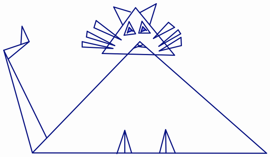 image of a cat made of triangles