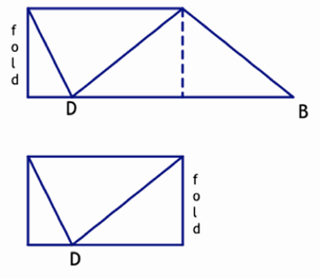 picture of the triangle with B folded into D