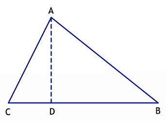 picture of the triangle unfolded with a crease