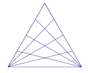 picture showing a triangle with lines radiating inward from two corners